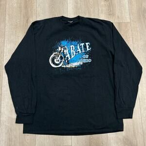 Abate Of  Ohio Motorcycle Long Sleeve Black Tee T Shirt size Large L B11